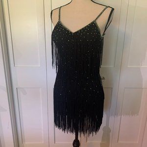 Black Fringe Latin/Rhythm Dance Dress Size S/M